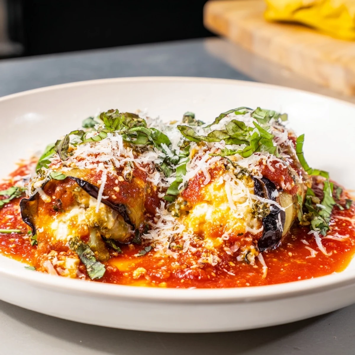 Baked Eggplant Rollatini Ricotta