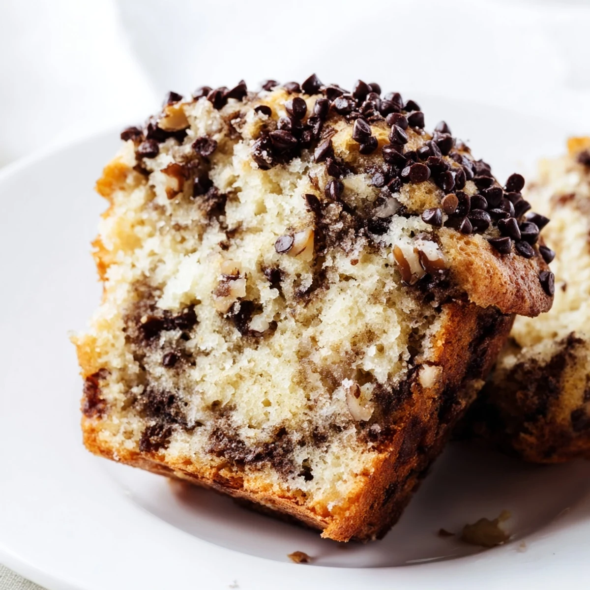Easy homemade Chocolate Chip Muffins with soft crumb and melted chocolate chips, perfect for afternoon tea or snacking.