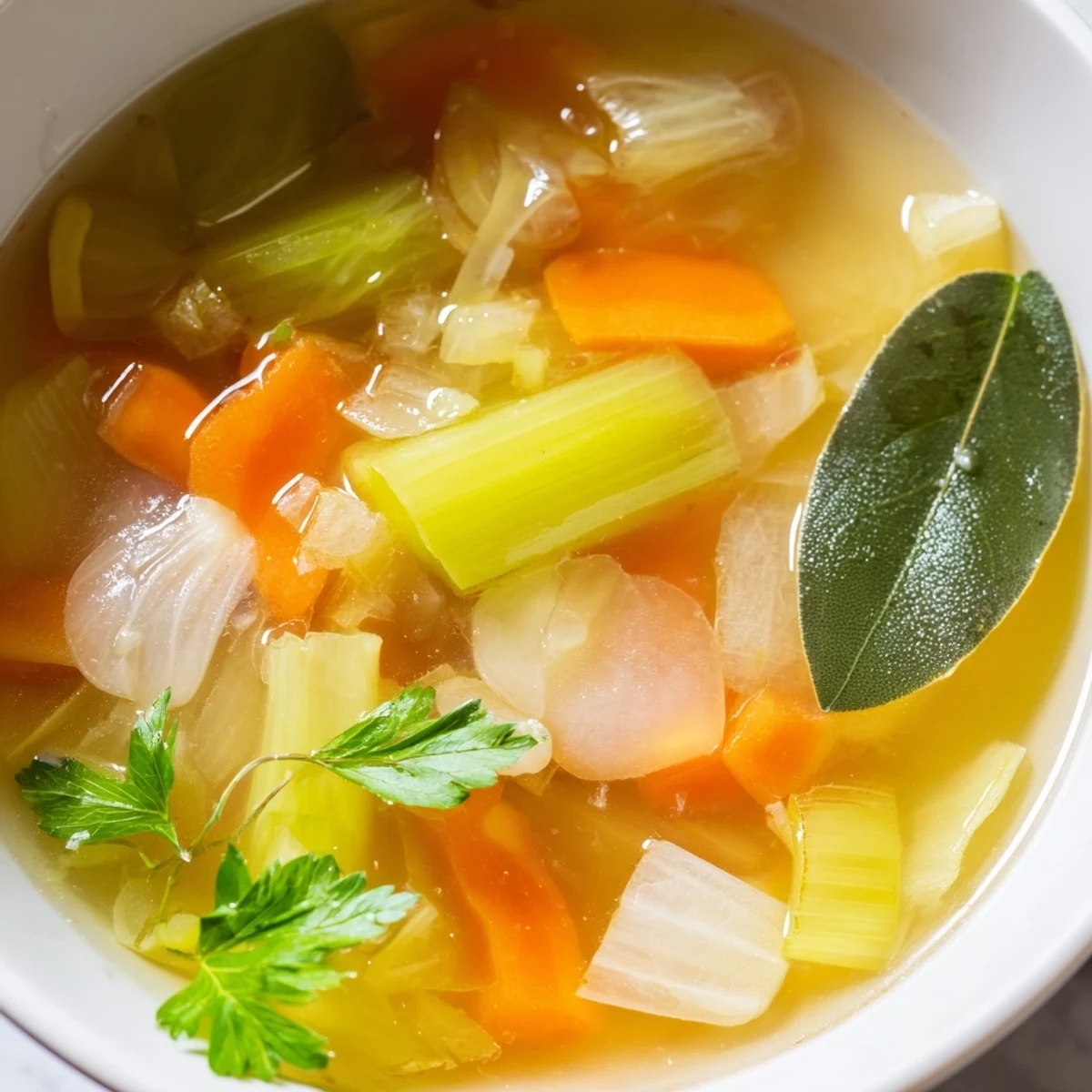 Straining Homemade Vegetable Broth with Herbs through a sieve into a glass pitcher, capturing the clear, wholesome liquid for storage.