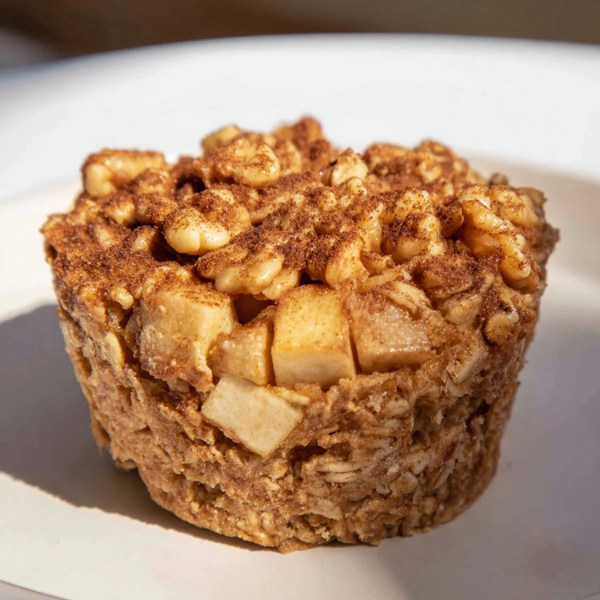 Golden-brown Apple Cinnamon Baked Oatmeal Cups rest on a cooling rack, releasing steam and filling the kitchen with a warm, comforting aroma.