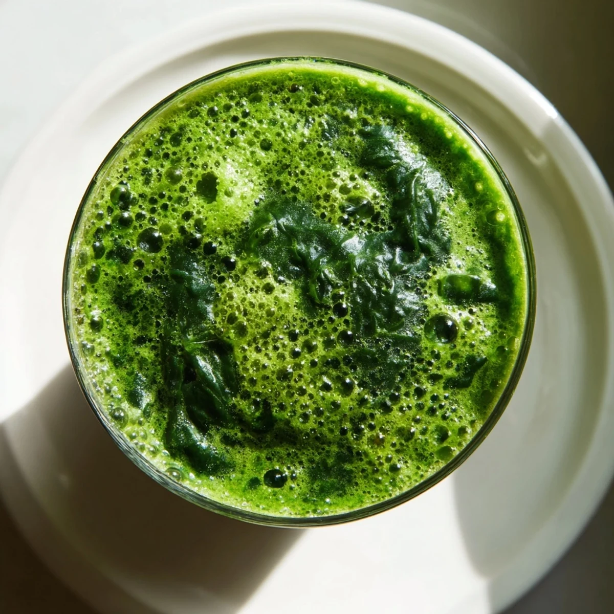 Packed with kale and pineapple, the green detox smoothie with ginger sits beside lemon wedges.