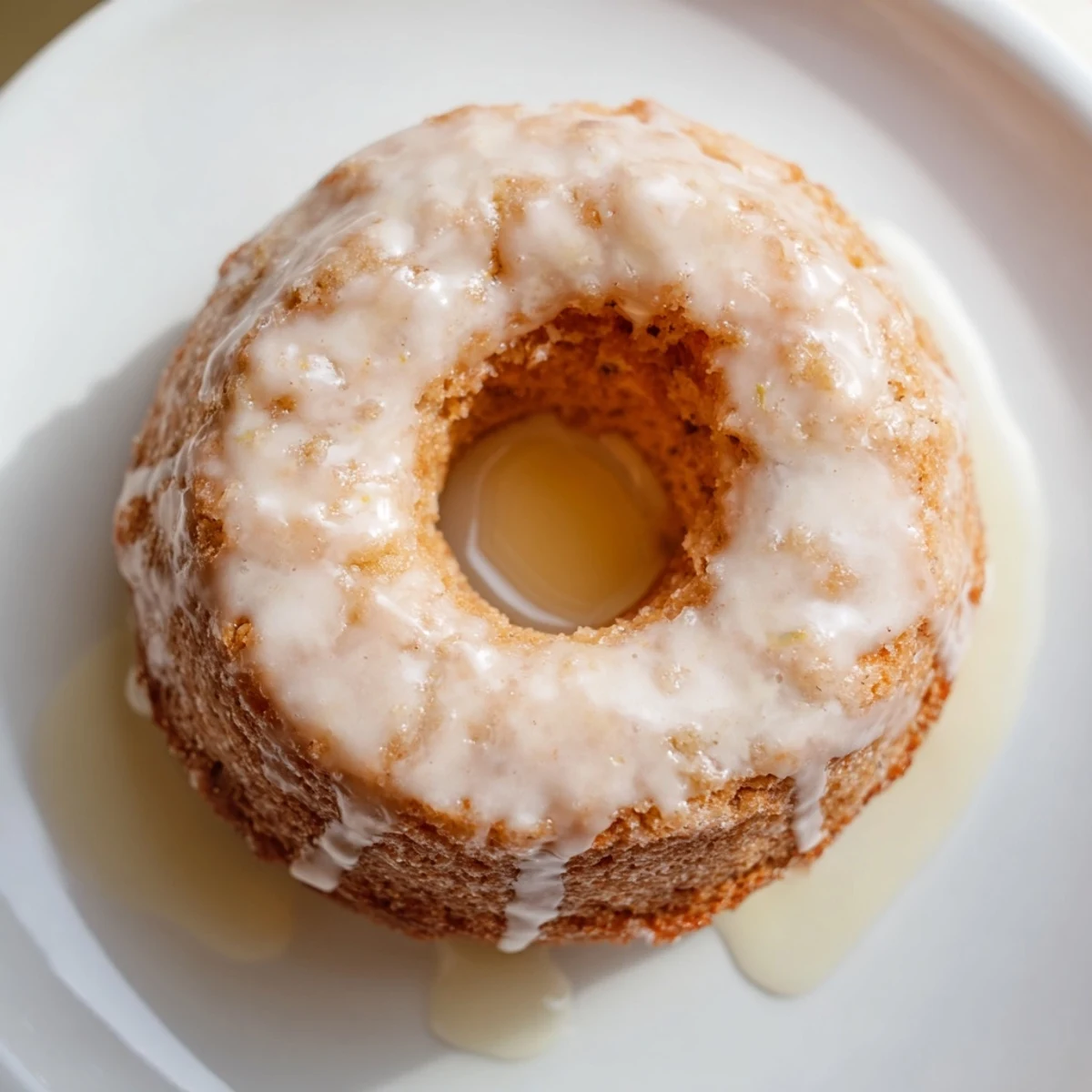 Moist Baked Banana Bread Donuts topped with a simple glaze, arranged on a wire rack to cool for a sweet snack.