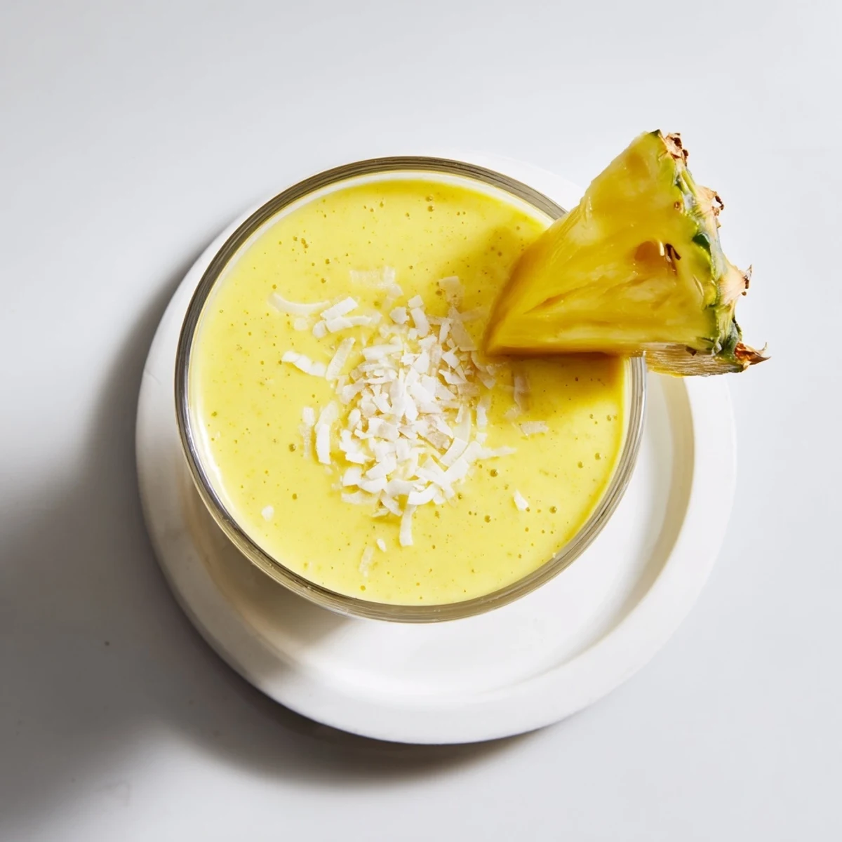 Sipping this creamy Pineapple Coconut Smoothie by a sunny window for a refreshing breakfast.