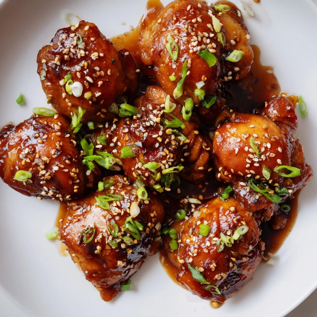 Juicy slow-cooked Crock Pot Huli Huli chicken thighs drizzled with sweet tangy glaze over rice