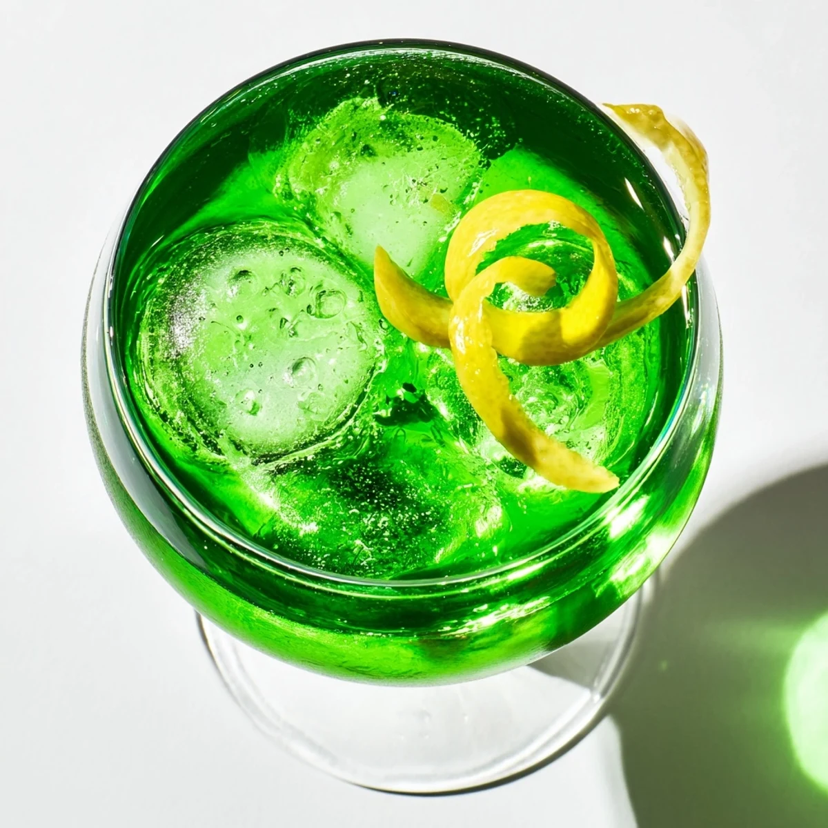Luck of the Irish cocktail in a chilled glass garnished with fresh mint sprig