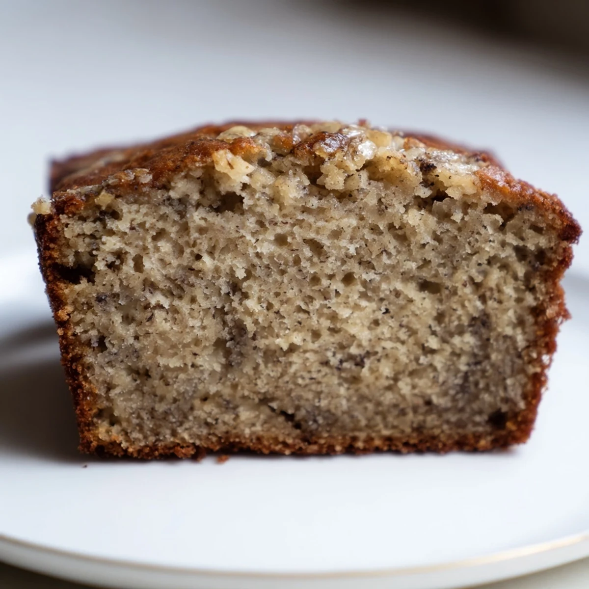 Warm homemade banana bread cooling on a wire rack, featuring golden crust and fluffy interior