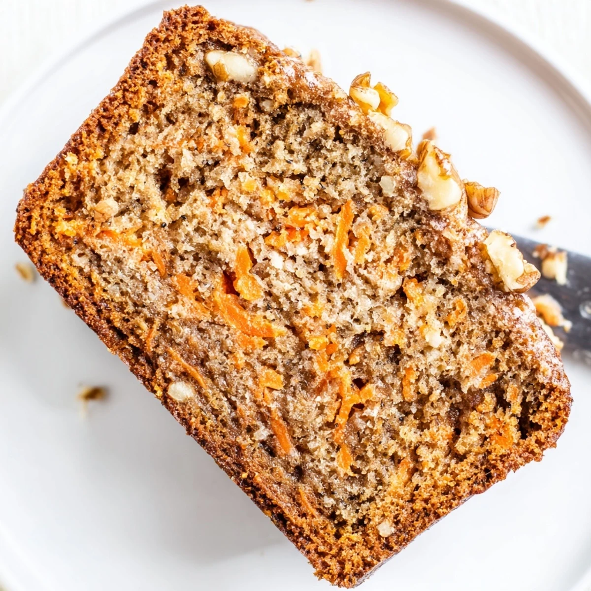 Freshly baked carrot cake banana bread cooling on wire rack with hints of nutmeg and sweet banana flavor
