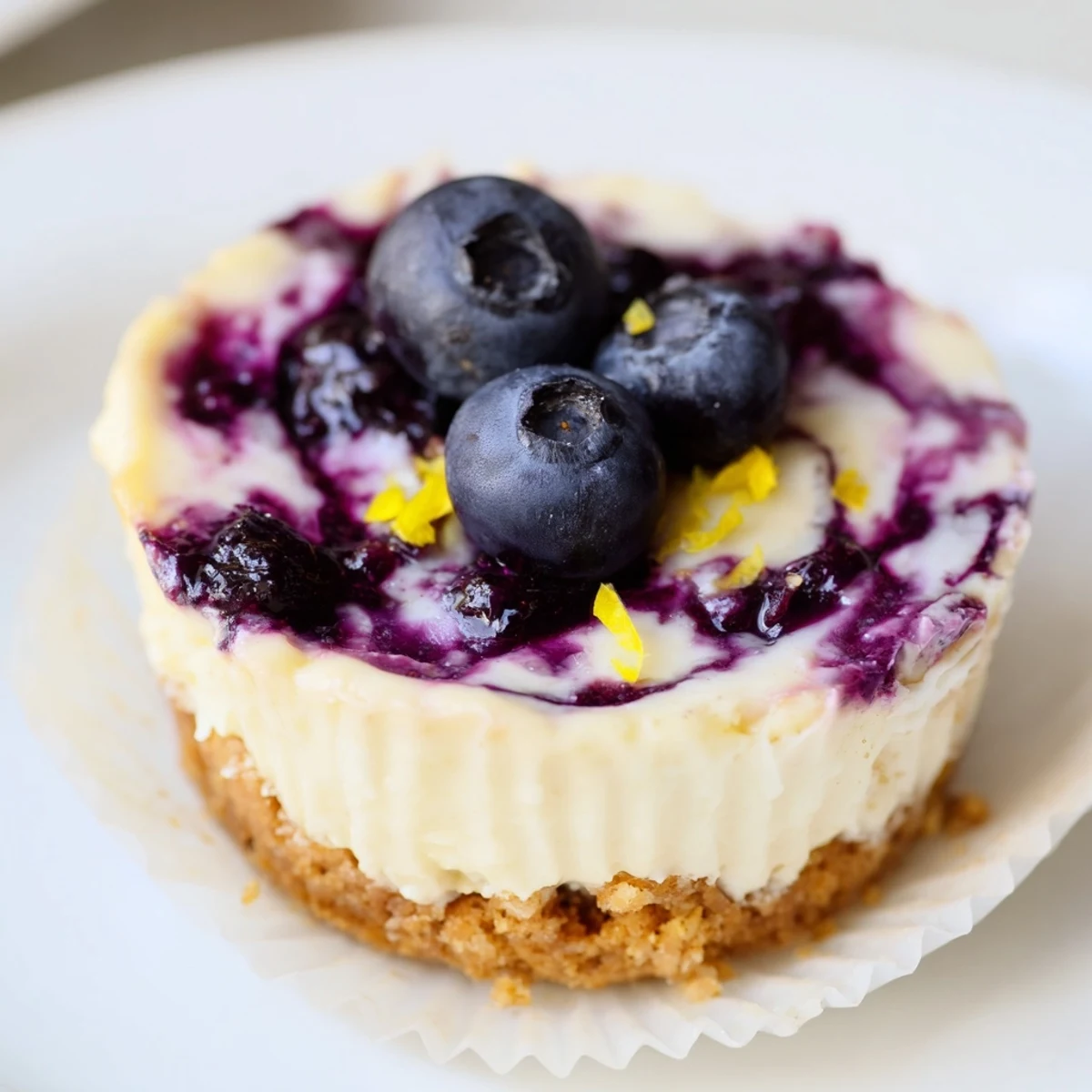 Mini Lemon Blueberry Cheesecakes