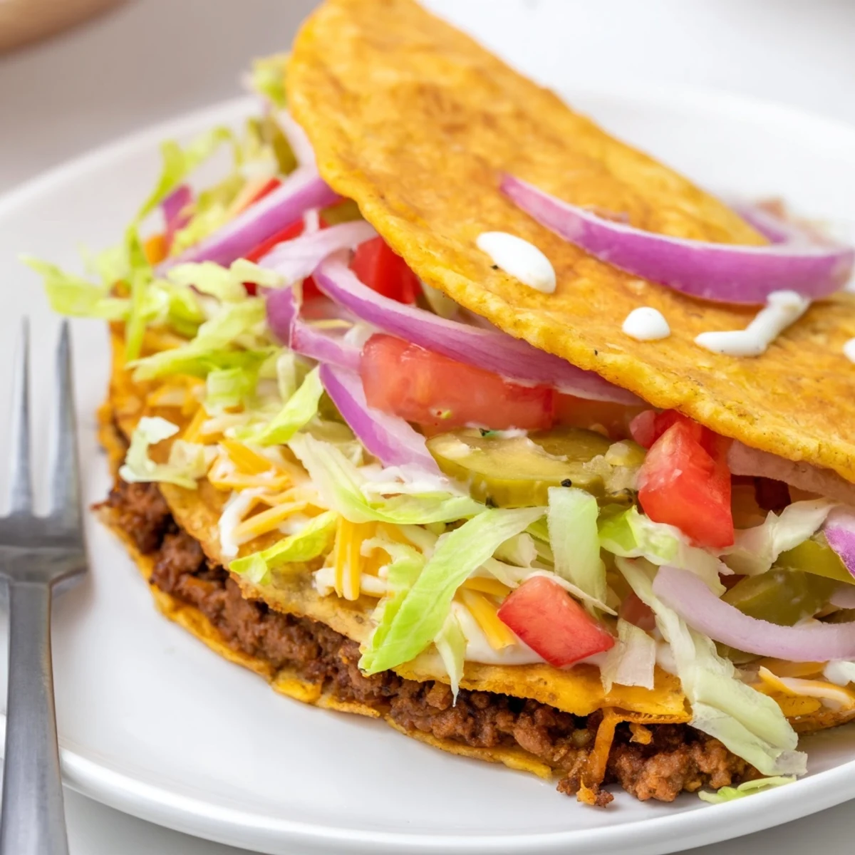 Juicy smash burger tacos recipe served hot with crispy beef edges