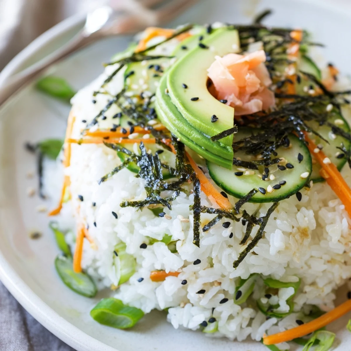 A bowl of Sushi Cucumber Salad tossed in tangy rice vinegar dressing