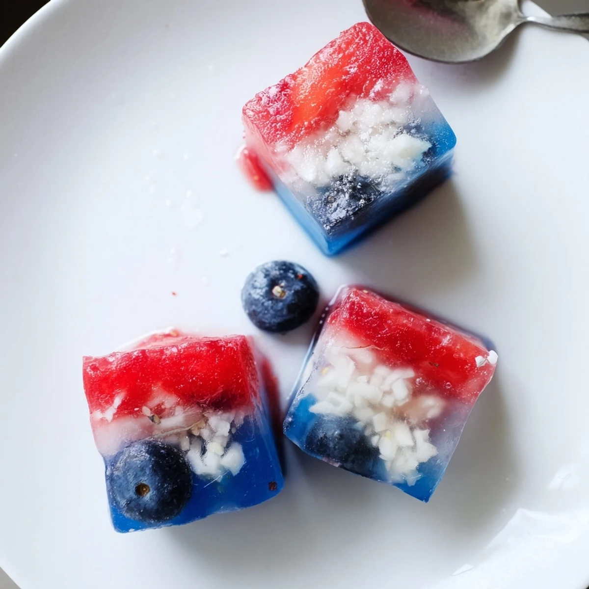 Party-ready Red White And Blue Ice Cubes Recipe freezing fresh fruit for summer gatherings
