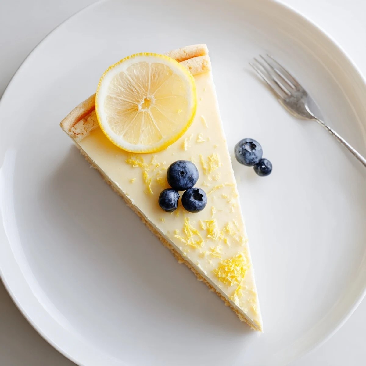 Warm kitchen scene, Creamy Lemon Tart Recipe chilled, served with fresh berries