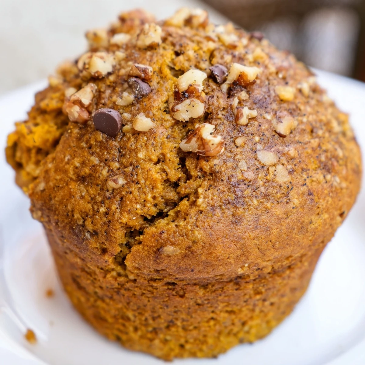 Golden Pumpkin Banana Muffins with domed tops and warm spices scattered across a baking sheet