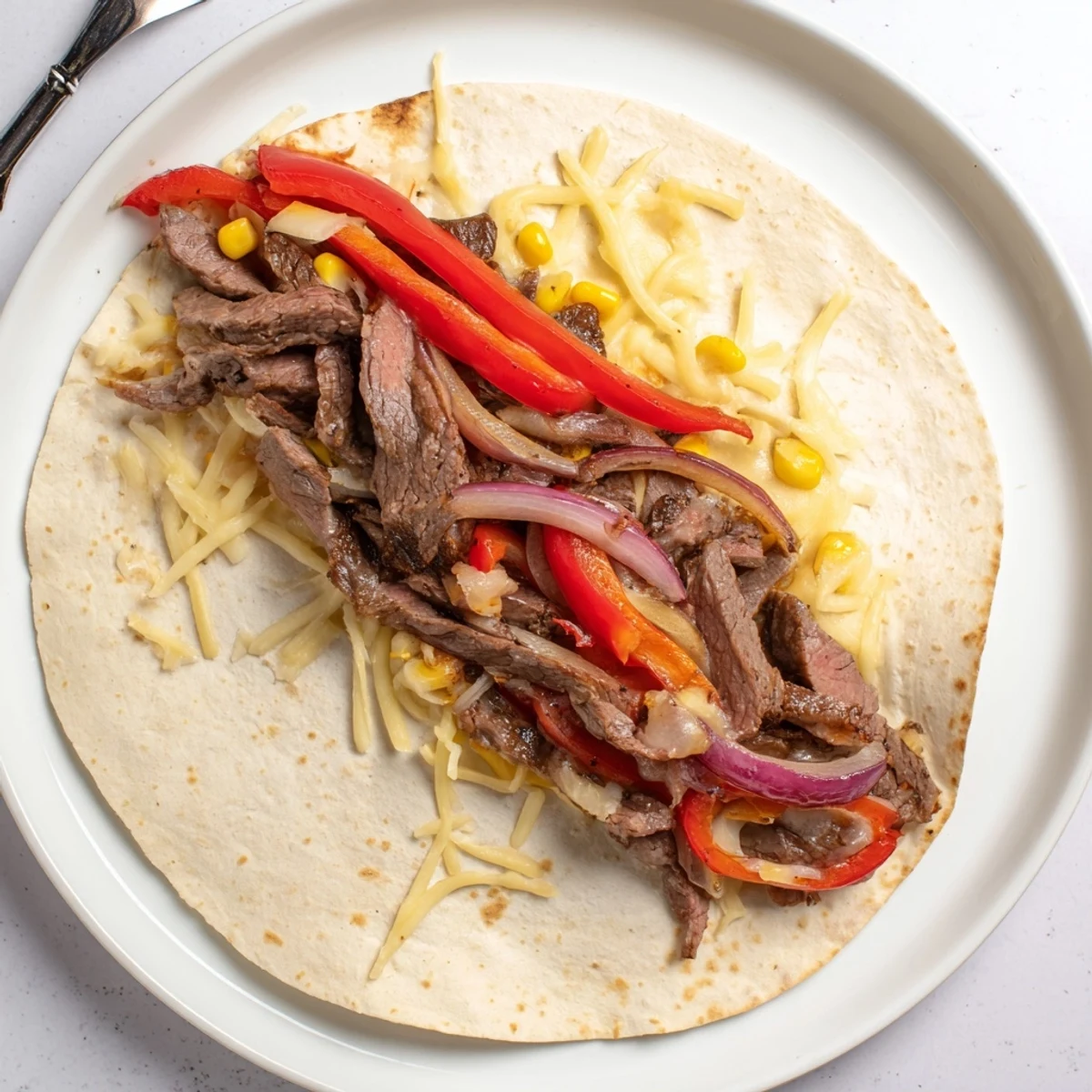 Sweet Savory Beef Quesadillas Recipe with golden, crisp tortilla and gooey cheese