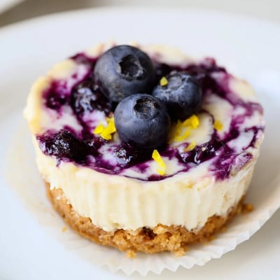 Mini Lemon Blueberry Cheesecakes