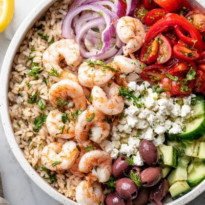 Greek Shrimp Mediterranean Bowl
